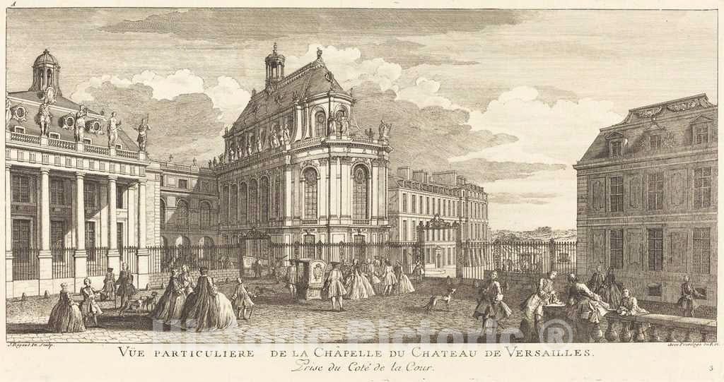 Art Print : Baptiste Rigaud, Vue Particuliere de la Chapelle du Chateau deVersailles - Vintage Wall Art