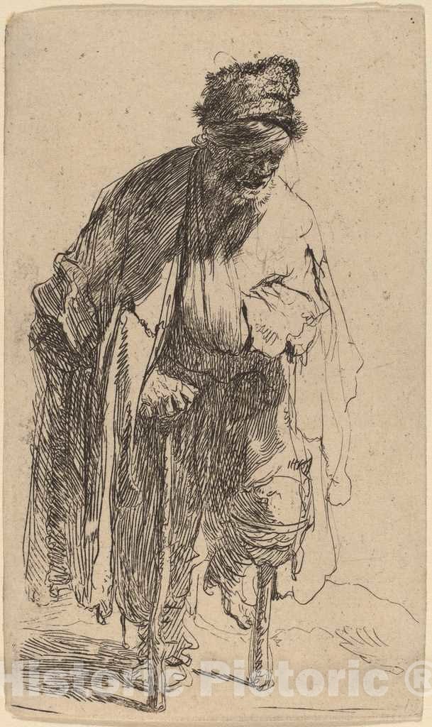 Art Print : Rembrandt, Beggar with a Wooden Leg, c. 1630 - Vintage Wall Art