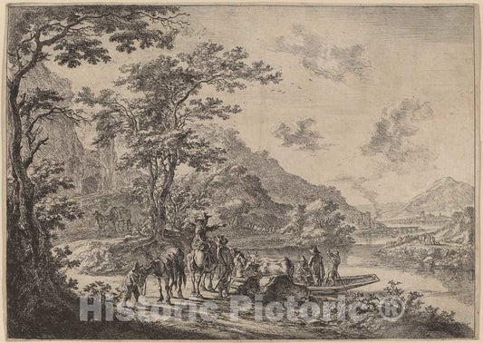 Art Print : Jan Both, View of The Tiber in The Campagna - Vintage Wall Art