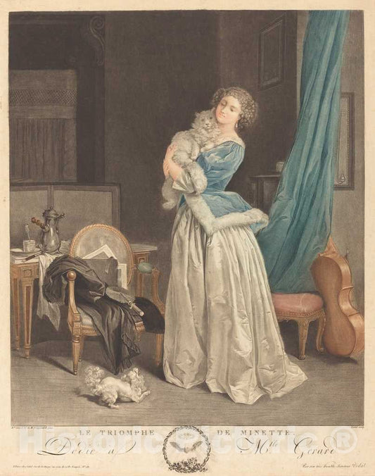 Art Print : Vidal After Marguerite GÃ©rard, Le Triomphe de Minette - Vintage Wall Art