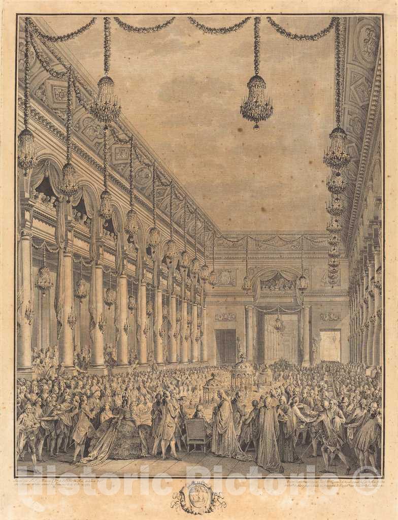 Art Print : Michel Moreau, Le festin Royal, 1782 - Vintage Wall Art