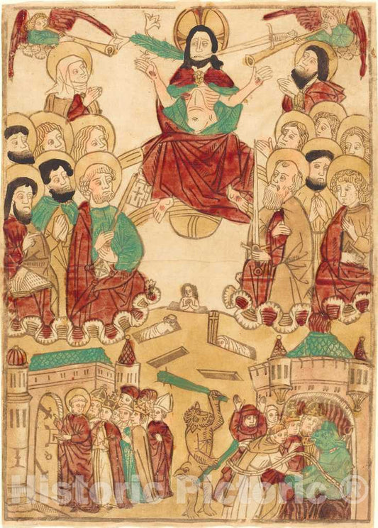 Art Print : The Last Judgment with The Apostles, c. 1460 - Vintage Wall Art