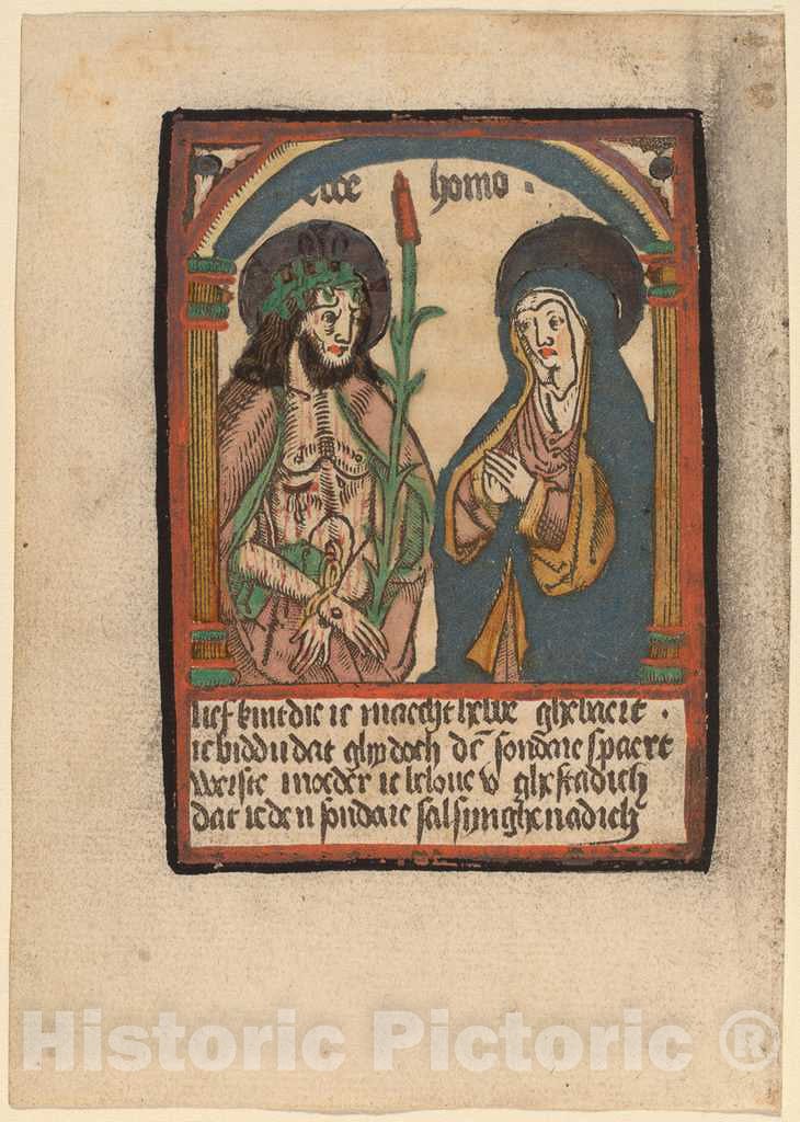 Art Print : The Man of Sorrows and His Mother, c. 1500 - Vintage Wall Art