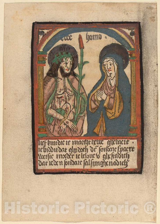 Art Print : The Man of Sorrows and His Mother, c. 1500 - Vintage Wall Art