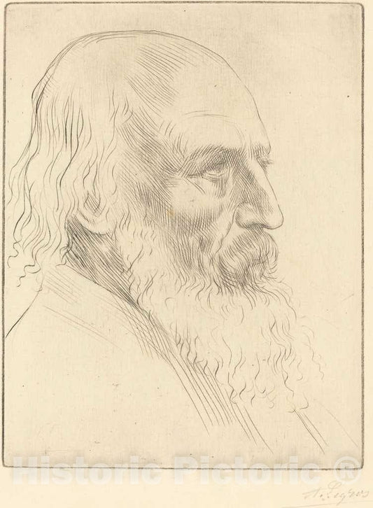 Art Print : Alphonse Legros, Lord A. Tennyson, 3rd Plate - Vintage Wall Art