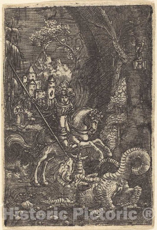 Art Print : Albrecht Altdorfer, Saint George, c.1517 - Vintage Wall Art