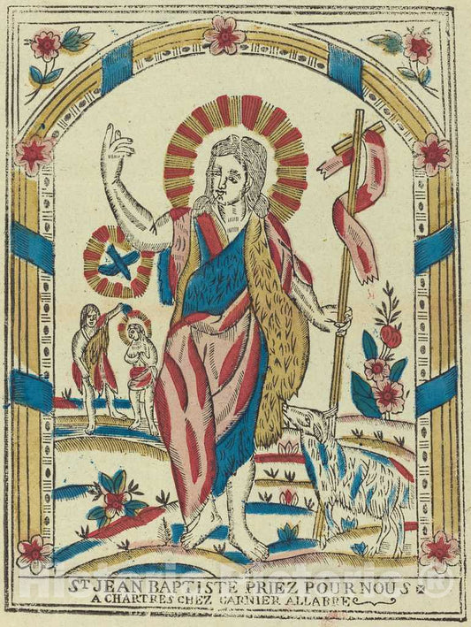 Art Print : Saint John The Baptist Pray for Us, c. 1820 - Vintage Wall Art
