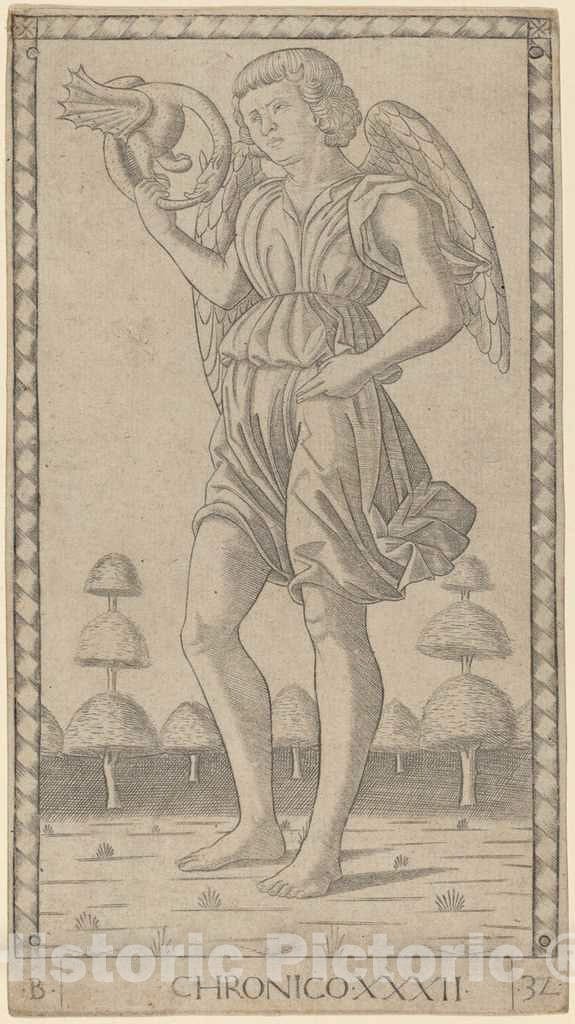 Art Print : Chronico (Genius of Time), c. 1465 - Vintage Wall Art