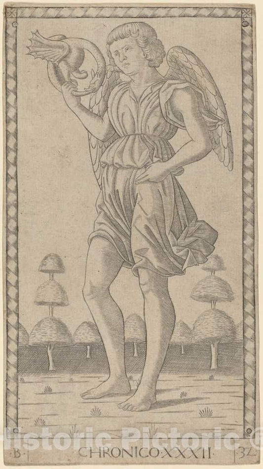 Art Print : Chronico (Genius of Time), c. 1465 - Vintage Wall Art