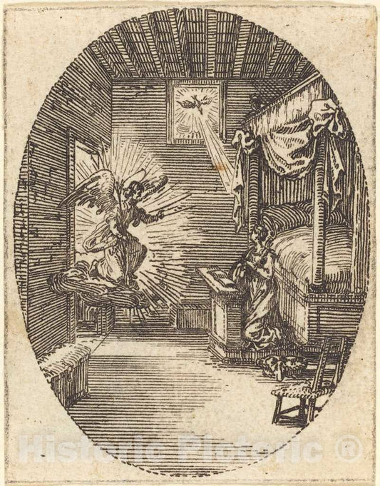 Art Print : Jacques Callot, The Annunciation - Vintage Wall Art