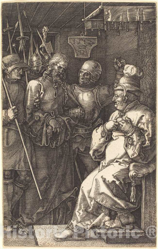 Art Print : Albrecht DÃ¼rer, Christ Before Caiaphas, 1512 - Vintage Wall Art
