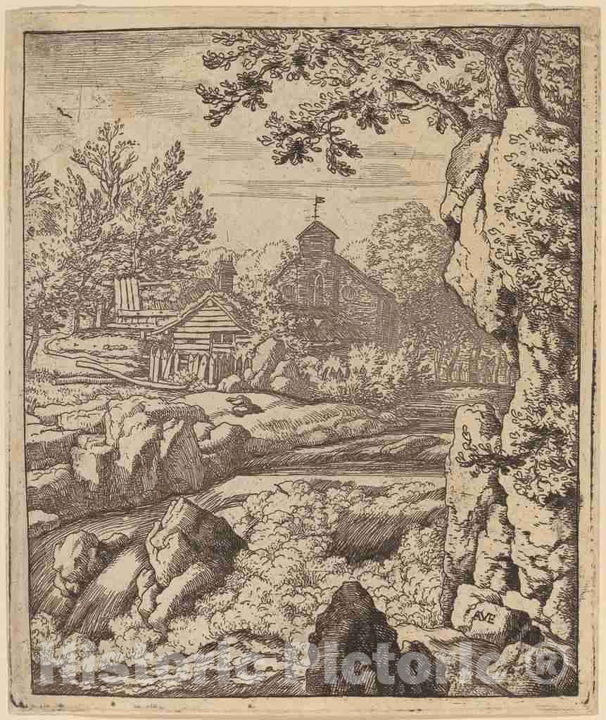 Art Print : Allart Van Everdingen, Waterfall, c.1651 - Vintage Wall Art