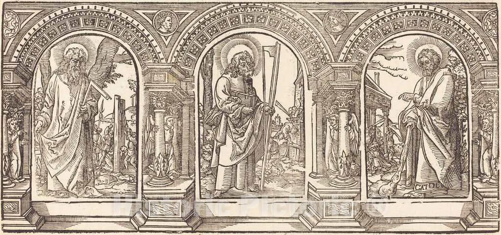Art Print : Martin Schongauer, Christ and His Disciples IV - Vintage Wall Art