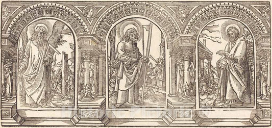 Art Print : Martin Schongauer, Christ and His Disciples IV - Vintage Wall Art