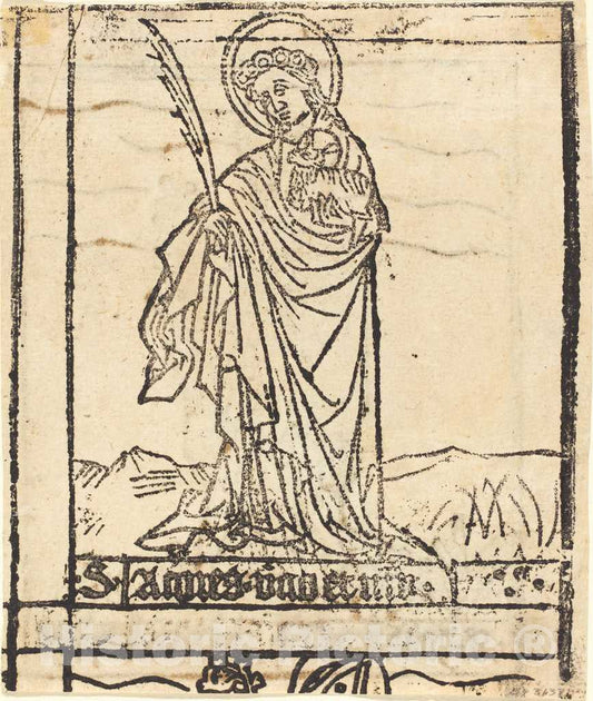 Art Print : Saint John The Baptist [Recto], c.1470 - Vintage Wall Art
