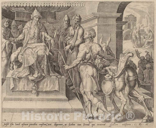 Art Print : Maerten Van Heemskerck, David Bringing Presents from His Father to Saul, c.1556 - Vintage Wall Art