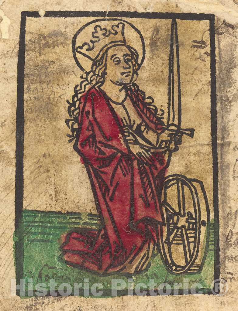 Art Print : Saint Catherine of Alexandria, c.1480 - Vintage Wall Art