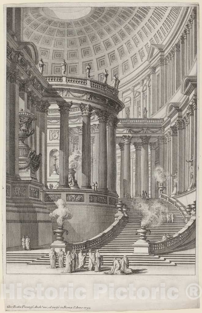 Art Print : Giovanni Battista Piranesi, Tempio Antico, c.1749 - Vintage Wall Art