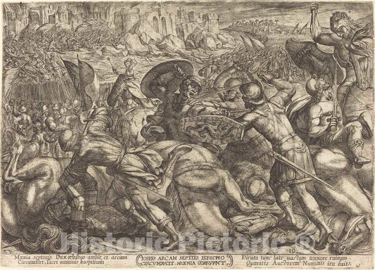 Art Print : Antonio Tempesta, The Taking of The City of Jericho, 1613 - Vintage Wall Art