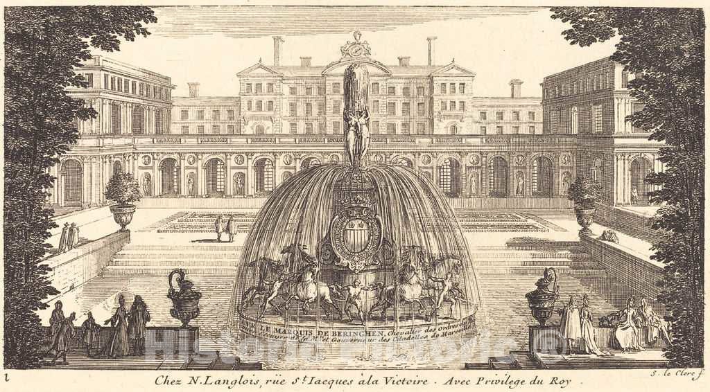 Art Print : SÃ©bastien Le Clerc I, Frontispiece, 1673 - Vintage Wall Art