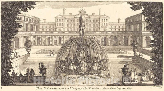 Art Print : SÃ©bastien Le Clerc I, Frontispiece, 1673 - Vintage Wall Art
