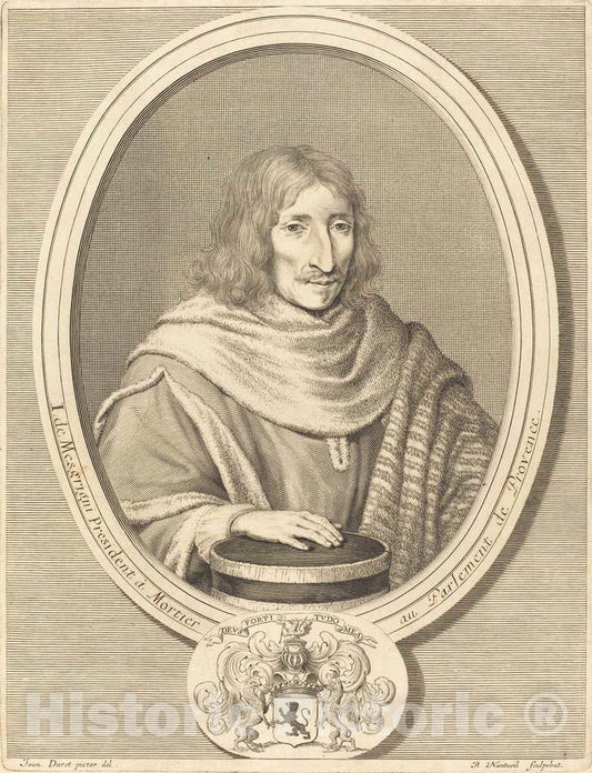 Art Print : Nanteuil After Jean Daret, Jean de Mesgrigny, 1652 - Vintage Wall Art