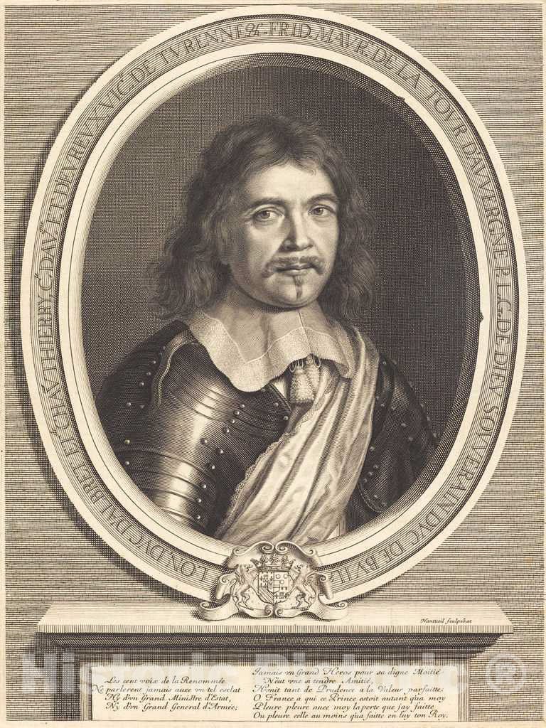 Art Print : Robert Nanteuil, Frederic-Maurice, Duc de Bouillon, 1655 - Vintage Wall Art