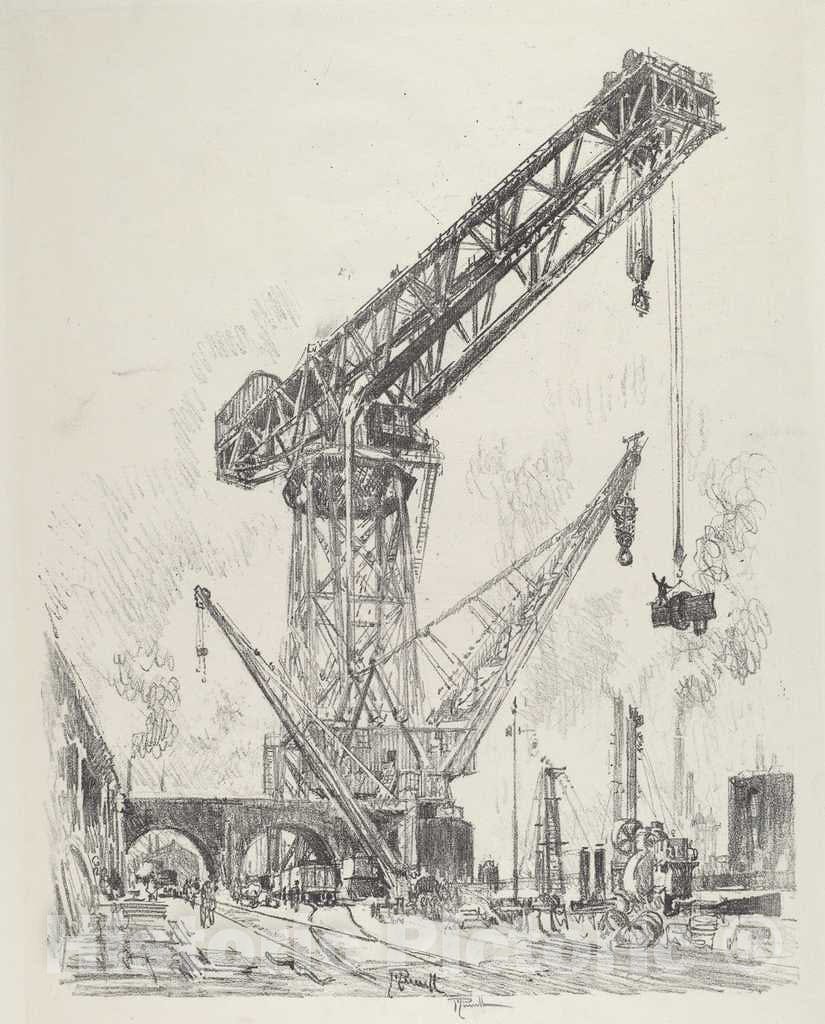 Art Print : Joseph Pennell, Made in Germany, The Great Crane, 1916 - Vintage Wall Art