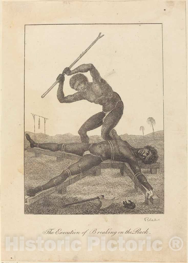 Art Print : Blake After Stedman, The Execution of Breaking on The Rack, 1793 - Vintage Wall Art