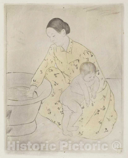 Art Print : Mary Cassatt, The Bath, 1890-1891 - Vintage Wall Art