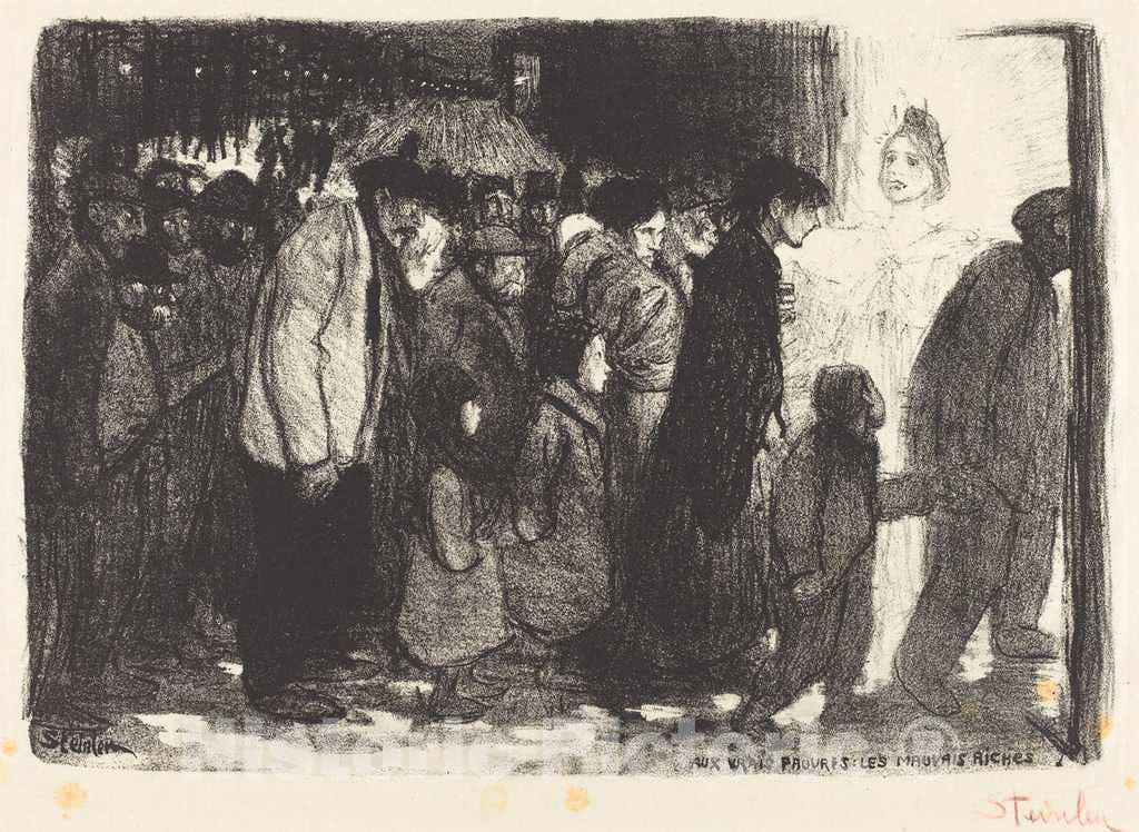 Art Print : ThÃ©ophile Alexandre Steinlen, to The True Poor: The Wicked Rich (Aux vrais pauvres: Les mauvais Riches), 1894 - Vintage Wall Art