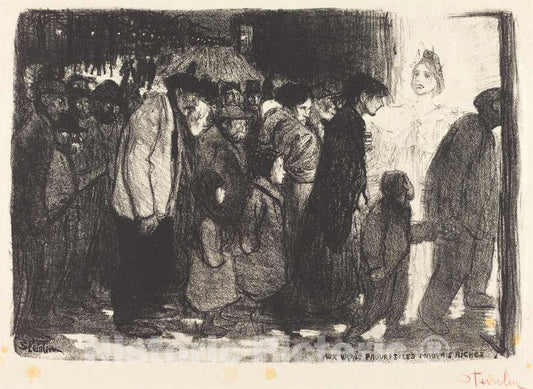 Art Print : ThÃ©ophile Alexandre Steinlen, to The True Poor: The Wicked Rich (Aux vrais pauvres: Les mauvais Riches), 1894 - Vintage Wall Art