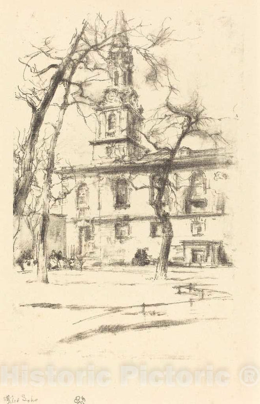 Art Print : James McNeill Whistler, St. Giles-in-The-Fields, 1896 - Vintage Wall Art