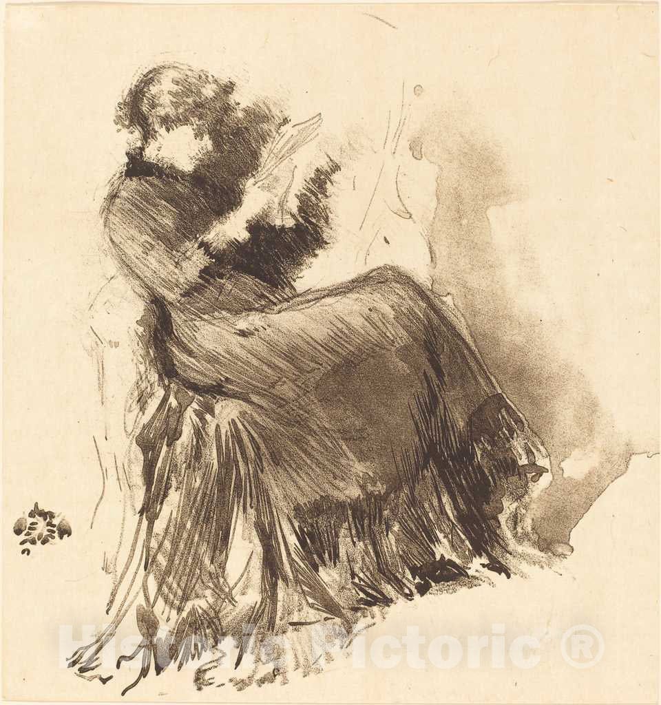Art Print : James McNeill Whistler, Study, 1878 - Vintage Wall Art