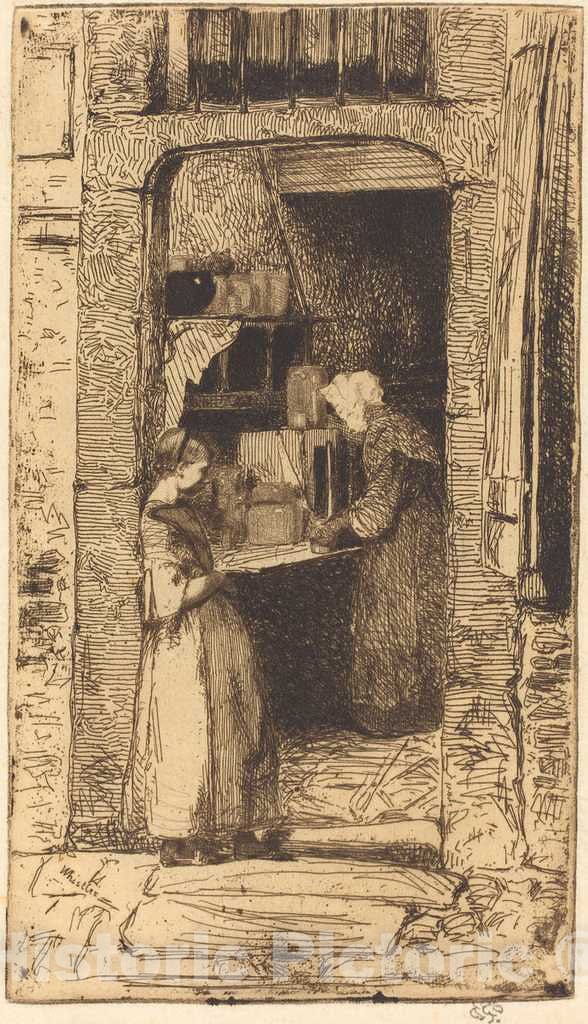 Art Print : James McNeill Whistler, La Marchande de Moutarde, 1858 - Vintage Wall Art