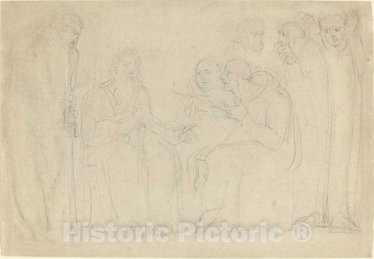 Art Print : William Blake, Saint Augustine Converting King Ethelbert of Kent, c. 1793 - Vintage Wall Art