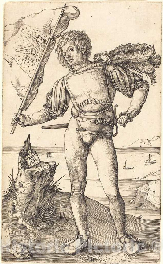 Art Print : Albrecht DÃ¼rer, Standard Bearer, c.1503 - Vintage Wall Art