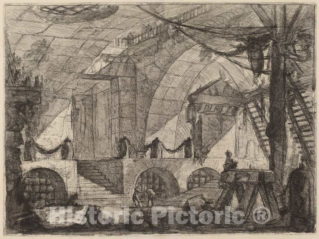 Art Print : Giovanni Battista Piranesi, The Sawhorse, c.1750 - Vintage Wall Art
