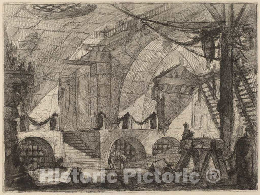 Art Print : Giovanni Battista Piranesi, The Sawhorse, c.1750 - Vintage Wall Art