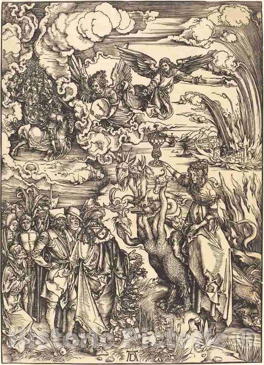 Art Print : Albrecht DÃ¼rer, The Babylonian Whore, c.1497 - Vintage Wall Art
