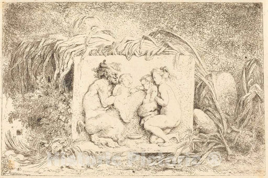 Art Print : HonorÃ© Fragonard, The Satyr's Family (La famille du satyre), 1763 - Vintage Wall Art