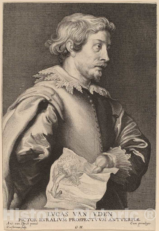 Art Print : Vorsterman After Van Dyck, Lucas Van Uden, c.1634 - Vintage Wall Art