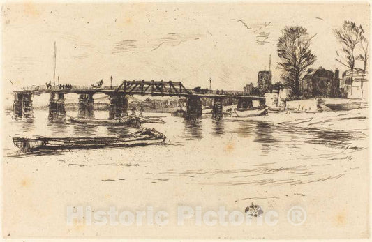 Art Print : James McNeill Whistler, Fulham, c.1879 - Vintage Wall Art