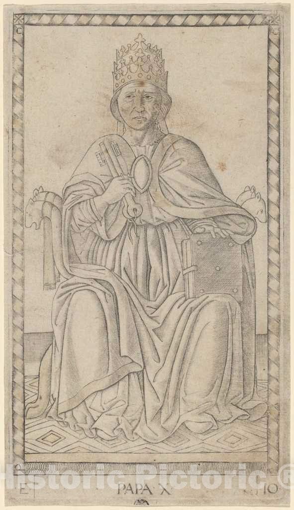 Art Print : Papa (Pope), c. 1465 - Vintage Wall Art