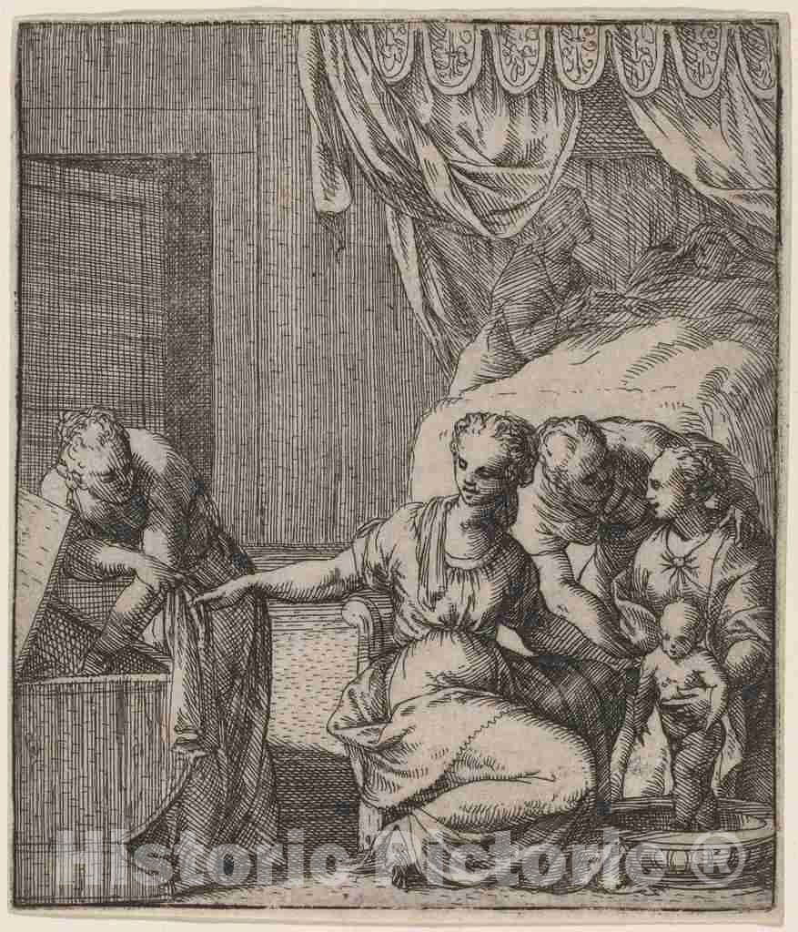 Art Print : Giovanni Battista Fontana, The Birth of The Virgin - Vintage Wall Art