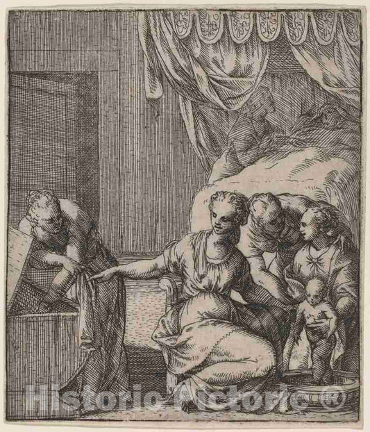 Art Print : Giovanni Battista Fontana, The Birth of The Virgin - Vintage Wall Art