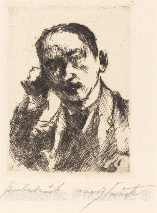 Art Print : Lovis Corinth, Karl Schwarz (Bildnis K.S.), 1920 - Vintage Wall Art