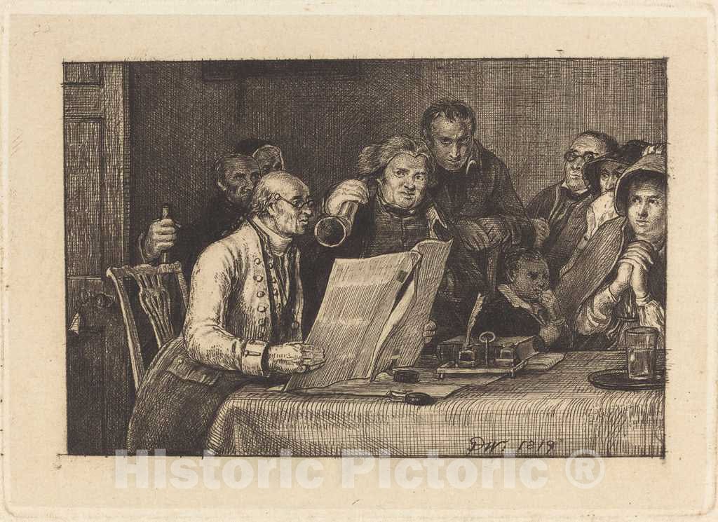 Art Print : Sir David Wilkie, Reading The Will, 1819 - Vintage Wall Art