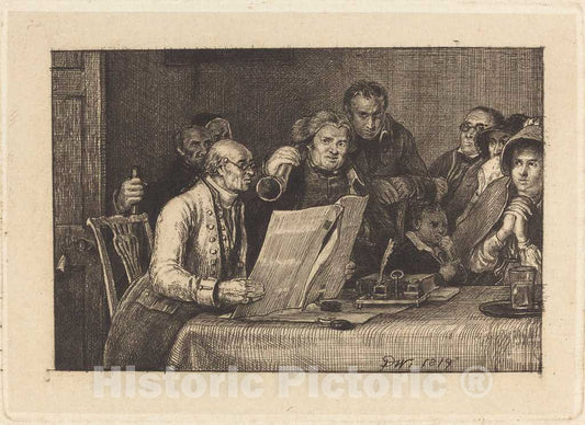 Art Print : Sir David Wilkie, Reading The Will, 1819 - Vintage Wall Art