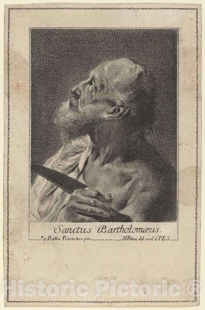 Art Print : Pitteri After Battista Piazzetta, Sanctus Bartholomeaus - Vintage Wall Art